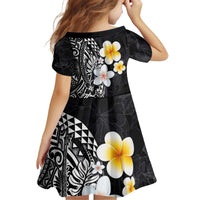 Hawaiian Hibiscus and Plumeria Polynesian Tribal Tattoo Family Matching Puletasi and Hawaiian Shirt Black Color LT03 - Polynesian Pride