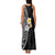 Hawaiian Hibiscus and Plumeria Polynesian Tribal Tattoo Family Matching Tank Maxi Dress and Hawaiian Shirt Black Color