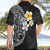 Hawaiian Hibiscus and Plumeria Polynesian Tribal Tattoo Hawaiian Shirt Black Color