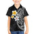 Hawaiian Hibiscus and Plumeria Polynesian Tribal Tattoo Hawaiian Shirt Black Color