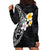 Hawaiian Hibiscus and Plumeria Polynesian Tribal Tattoo Hoodie Dress Black Color