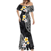 Hawaiian Hibiscus and Plumeria Polynesian Tribal Tattoo Mermaid Dress Black Color LT03 - Polynesian Pride