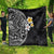 Hawaiian Hibiscus and Plumeria Polynesian Tribal Tattoo Quilt Black Color