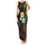 Hawaiian Hibiscus and Plumeria Polynesian Tribal Tattoo Family Matching Tank Maxi Dress and Hawaiian Shirt Reggae Color