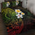 Hawaiian Hibiscus and Plumeria Polynesian Tribal Tattoo Quilt Bed Set Reggae Color