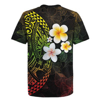 Hawaiian Hibiscus and Plumeria Polynesian Tribal Tattoo Rugby Jersey Reggae Color