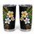 Hawaiian Hibiscus and Plumeria Polynesian Tribal Tattoo Tumbler Cup Reggae Color