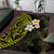 Hawaiian Hibiscus and Plumeria Polynesian Tribal Tattoo Area Rug Yellow Color