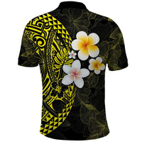 Hawaiian Hibiscus and Plumeria Polynesian Tribal Tattoo Polo Shirt Yellow Color LT03 - Polynesian Pride