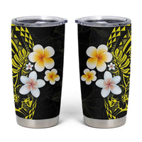 Hawaiian Hibiscus and Plumeria Polynesian Tribal Tattoo Tumbler Cup Yellow Color LT03 Yellow - Polynesian Pride