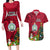 Niue Christmas Couples Matching Long Sleeve Bodycon Dress and Hawaiian Shirt Coat of Arms and Polynesian Tattoo Xmas Element Christmas Red Vibe LT03 Red - Polynesian Pride