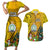 Personalised Niue Christmas Couples Matching Short Sleeve Bodycon Dress and Hawaiian Shirt Coat of Arms and Polynesian Tattoo Xmas Element Christmas Yellow Vibe LT03 Yellow - Polynesian Pride