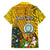 Personalised Niue Christmas Family Matching Long Sleeve Bodycon Dress and Hawaiian Shirt Coat of Arms and Polynesian Tattoo Xmas Element Christmas Yellow Vibe LT03 - Polynesian Pride