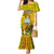 Personalised Niue Christmas Family Matching Mermaid Dress and Hawaiian Shirt Coat of Arms and Polynesian Tattoo Xmas Element Christmas Yellow Vibe LT03 Mom's Dress Yellow - Polynesian Pride