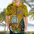 Personalised Niue Christmas Hawaiian Shirt Coat of Arms and Polynesian Tattoo Xmas Element Christmas Yellow Vibe LT03 - Polynesian Pride