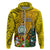 Personalised Niue Christmas Hoodie Coat of Arms and Polynesian Tattoo Xmas Element Christmas Yellow Vibe LT03 - Polynesian Pride