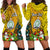 Personalised Niue Christmas Hoodie Dress Coat of Arms and Polynesian Tattoo Xmas Element Christmas Yellow Vibe LT03 - Polynesian Pride