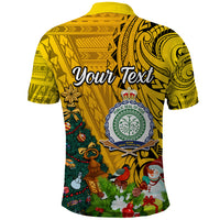 Personalised Niue Christmas Polo Shirt Coat of Arms and Polynesian Tattoo Xmas Element Christmas Yellow Vibe LT03 - Polynesian Pride