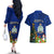 Niue Christmas Couples Matching Off The Shoulder Long Sleeve Dress and Hawaiian Shirt Coat of Arms and Polynesian Tattoo Xmas Element Christmas Blue Vibe LT03 - Polynesian Pride