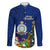 Niue Christmas Family Matching Long Sleeve Bodycon Dress and Hawaiian Shirt Coat of Arms and Polynesian Tattoo Xmas Element Christmas Blue Vibe LT03 Dad's Shirt - Long Sleeve Blue - Polynesian Pride