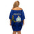 Niue Christmas Family Matching Off Shoulder Short Dress and Hawaiian Shirt Coat of Arms and Polynesian Tattoo Xmas Element Christmas Blue Vibe LT03 - Polynesian Pride