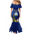 Niue Christmas Mermaid Dress Coat of Arms and Polynesian Tattoo Xmas Element Christmas Blue Vibe LT03 - Polynesian Pride