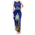 Niue Christmas Tank Maxi Dress Coat of Arms and Polynesian Tattoo Xmas Element Christmas Blue Vibe LT03 Women Blue - Polynesian Pride