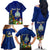 Personalised Niue Christmas Family Matching Off Shoulder Long Sleeve Dress and Hawaiian Shirt Coat of Arms and Polynesian Tattoo Xmas Element Christmas Blue Vibe LT03 - Polynesian Pride