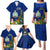 Personalised Niue Christmas Family Matching Puletasi Dress and Hawaiian Shirt Coat of Arms and Polynesian Tattoo Xmas Element Christmas Blue Vibe LT03 - Polynesian Pride