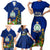 Personalised Niue Christmas Family Matching Short Sleeve Bodycon Dress and Hawaiian Shirt Coat of Arms and Polynesian Tattoo Xmas Element Christmas Blue Vibe LT03 - Polynesian Pride