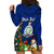 Personalised Niue Christmas Hoodie Dress Coat of Arms and Polynesian Tattoo Xmas Element Christmas Blue Vibe LT03 - Polynesian Pride