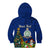 Personalised Niue Christmas Kid Hoodie Coat of Arms and Polynesian Tattoo Xmas Element Christmas Blue Vibe LT03 - Polynesian Pride