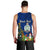 Personalised Niue Christmas Men Tank Top Coat of Arms and Polynesian Tattoo Xmas Element Christmas Blue Vibe LT03 - Polynesian Pride