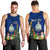 Personalised Niue Christmas Men Tank Top Coat of Arms and Polynesian Tattoo Xmas Element Christmas Blue Vibe LT03 - Polynesian Pride