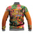 Hawaiian Honolulu Festival Baseball Jacket Hawaiian Identity - Hula Dancer and Ukulele Tropical Plants Style