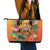 Hawaiian Honolulu Festival Leather Tote Bag Hawaiian Identity - Hula Dancer and Ukulele Tropical Plants Style