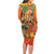 Hawaiian Honolulu Festival Long Sleeve Bodycon Dress Hawaiian Identity - Hula Dancer and Ukulele Tropical Plants Style