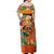 Hawaiian Honolulu Festival Off Shoulder Maxi Dress Hawaiian Identity - Hula Dancer and Ukulele Tropical Plants Style