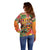 Hawaiian Honolulu Festival Off Shoulder Sweater Hawaiian Identity - Hula Dancer and Ukulele Tropical Plants Style