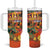 Hawaiian Honolulu Festival Tumbler With Handle Hawaiian Identity - Hula Dancer and Ukulele Tropical Plants Style