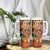 Hawaiian Honolulu Festival Tumbler With Handle Hawaiian Identity - Hula Dancer and Ukulele Tropical Plants Style