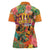 Hawaiian Honolulu Festival Women Polo Shirt Hawaiian Identity - Hula Dancer and Ukulele Tropical Plants Style