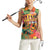 Hawaiian Honolulu Festival Women Sleeveless Polo Shirt Hawaiian Identity - Hula Dancer and Ukulele Tropical Plants Style