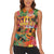 Hawaiian Honolulu Festival Women Sleeveless Polo Shirt Hawaiian Identity - Hula Dancer and Ukulele Tropical Plants Style