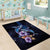 Hawaiian Whales Love Couple Area Rug Hibiscus and Kakau Art Tattoo Night Sky Vibe