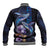 Hawaiian Whales Love Couple Baseball Jacket Hibiscus and Kakau Art Tattoo Night Sky Vibe