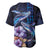 Hawaiian Whales Love Couple Baseball Jersey Hibiscus and Kakau Art Tattoo Night Sky Vibe