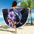 Hawaiian Whales Love Couple Beach Blanket Hibiscus and Kakau Art Tattoo Night Sky Vibe