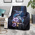 Hawaiian Whales Love Couple Blanket Hibiscus and Kakau Art Tattoo Night Sky Vibe