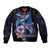 Hawaiian Whales Love Couple Bomber Jacket Hibiscus and Kakau Art Tattoo Night Sky Vibe